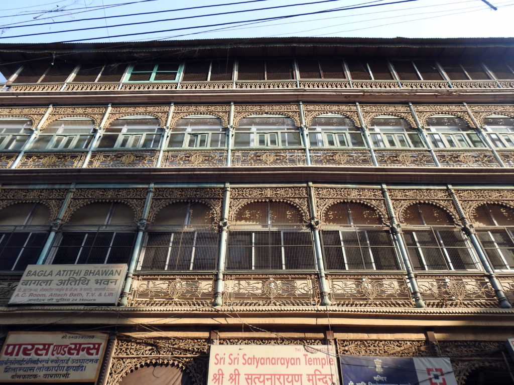 The quaint buildings in Varanasi