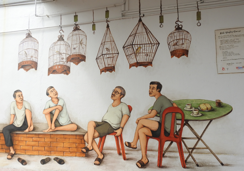 Street art at Tiong Bahru showing food