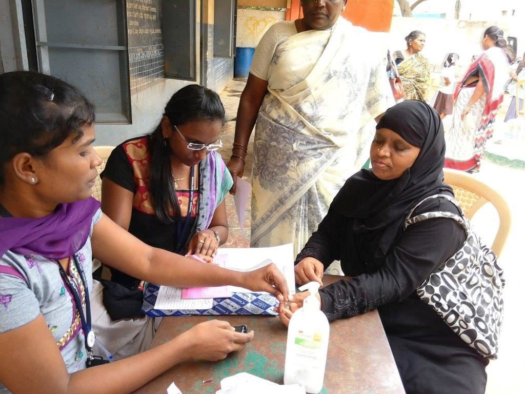 Customer screened for Diabetes during Health Camp at Kaval Byrasandra Branch