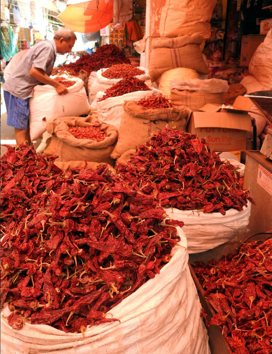 Chilli being sold at the Mapsua Market