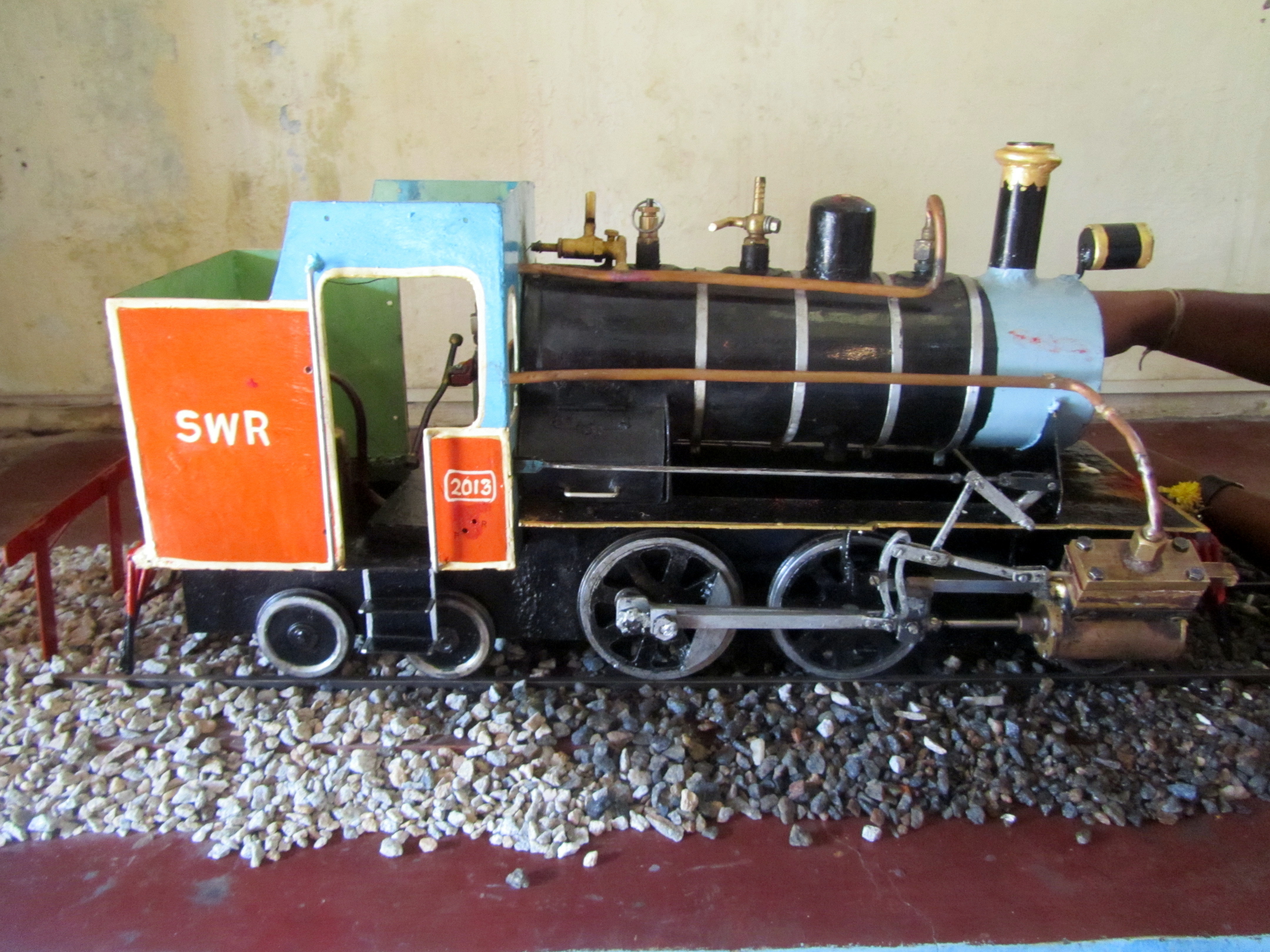 A miniature model of an engine at the Rail Museum