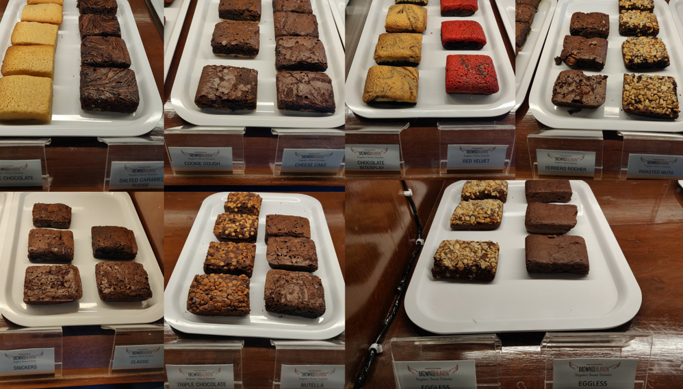 The selection of brownies