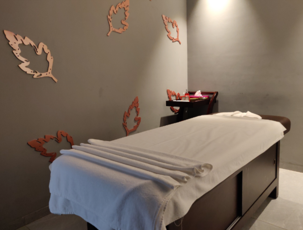 The treatment room at the Dew Salon and Spa