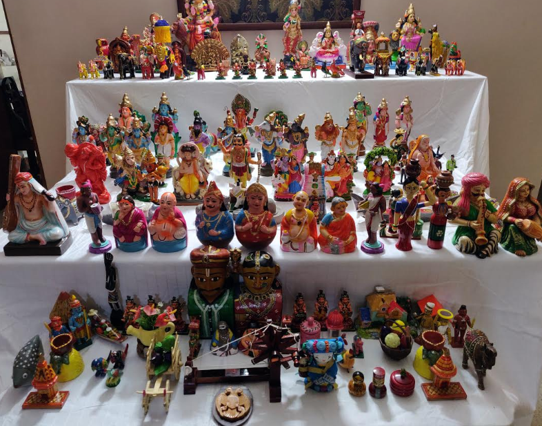 A display of dolls for Dasara