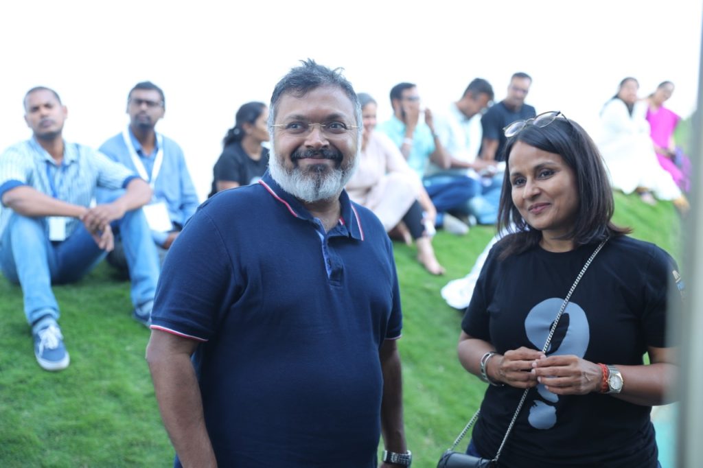 Devdutt Pattnaik and Kavita Gupta Sabharwal, Co founder of Neev Lit Fest