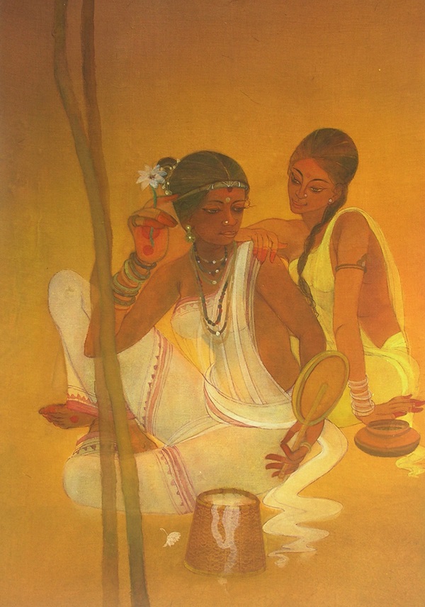 With friend III by stuti laha 30x20 inches wash on cloth small