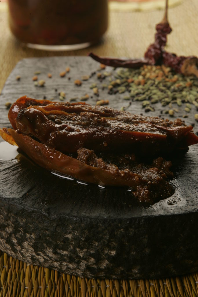 Stuffed Red Chilli Pickle courtesy Sanjeev Kapoor