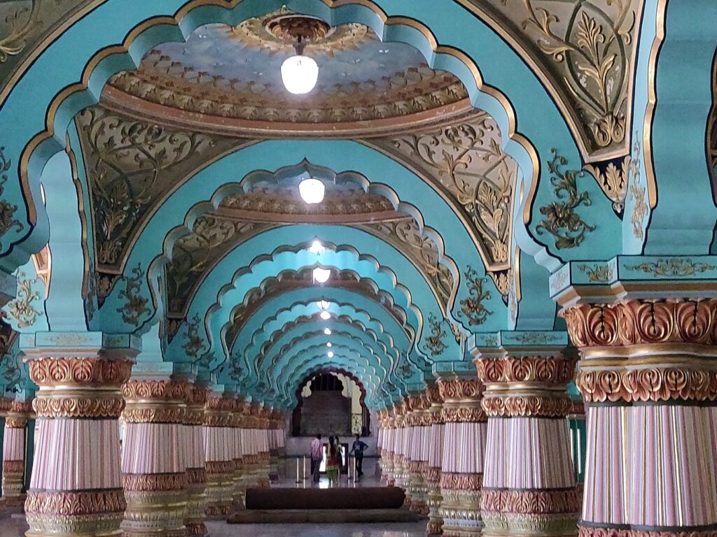 The interior of the Mysore Palace