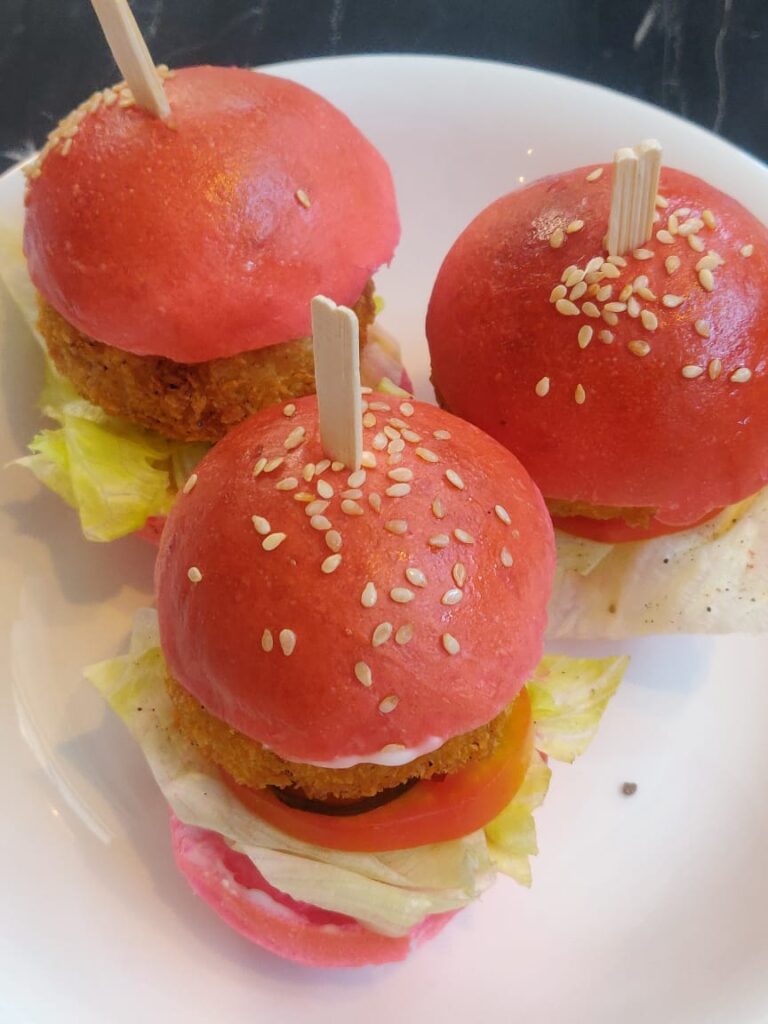 Mini pink burger buns
