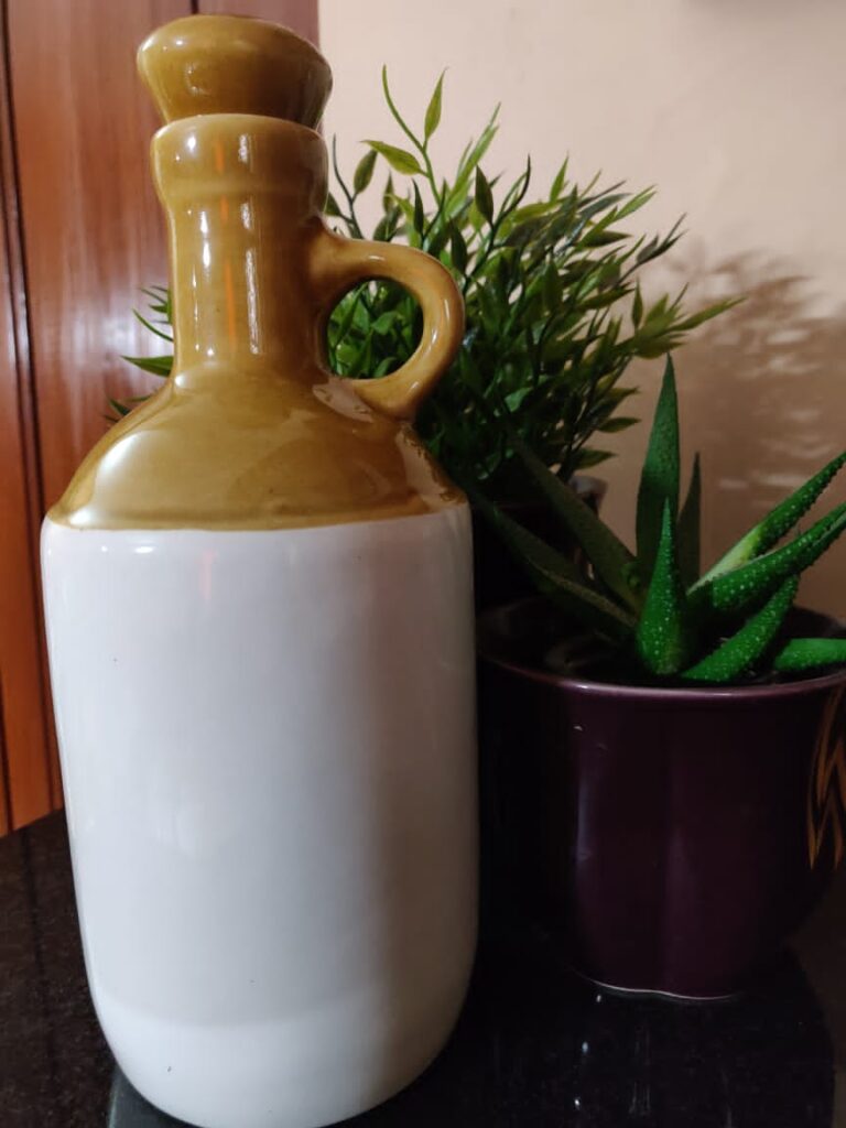 'Old Fashioned' Hand Glazed Studio Pottery Ceramic Oil Bottle