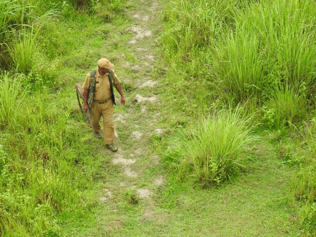 Forest officer patrolling in Kaziranga National Park