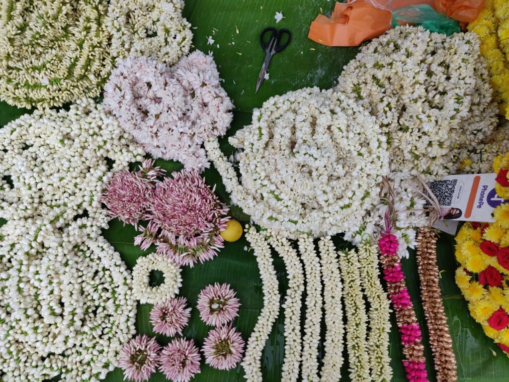 Flowers in a local market in Coimbatore