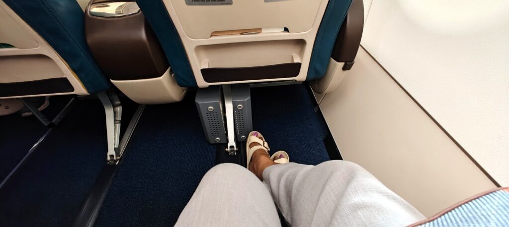 Business class seats aboard SriLankan airlines are roomy and allow you to stretch your legs