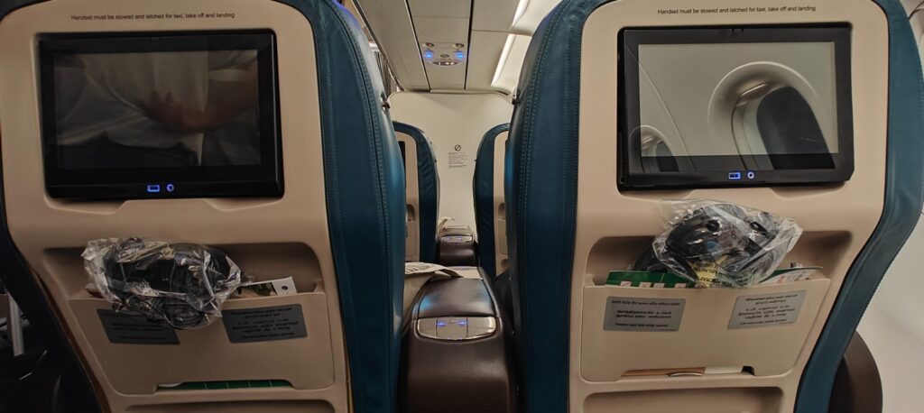 Business class seats aboard SriLankan airlines