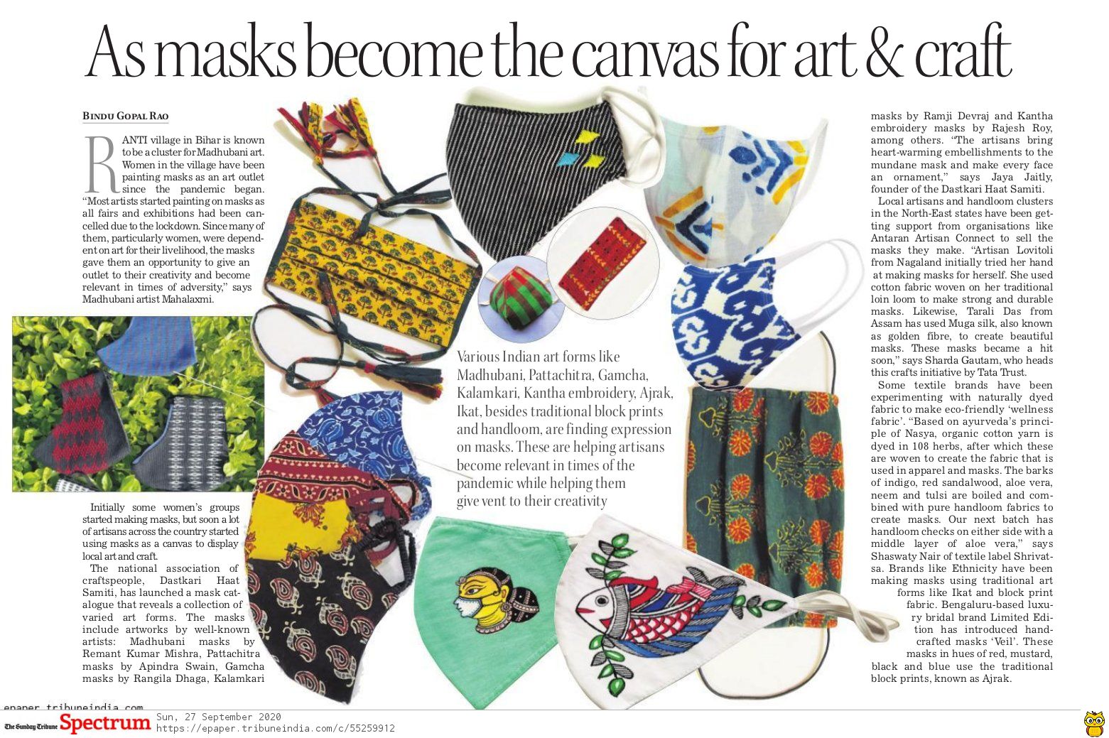 Masks as a canvas for folk art - Bindu Gopal Rao, Freelance Writer ...