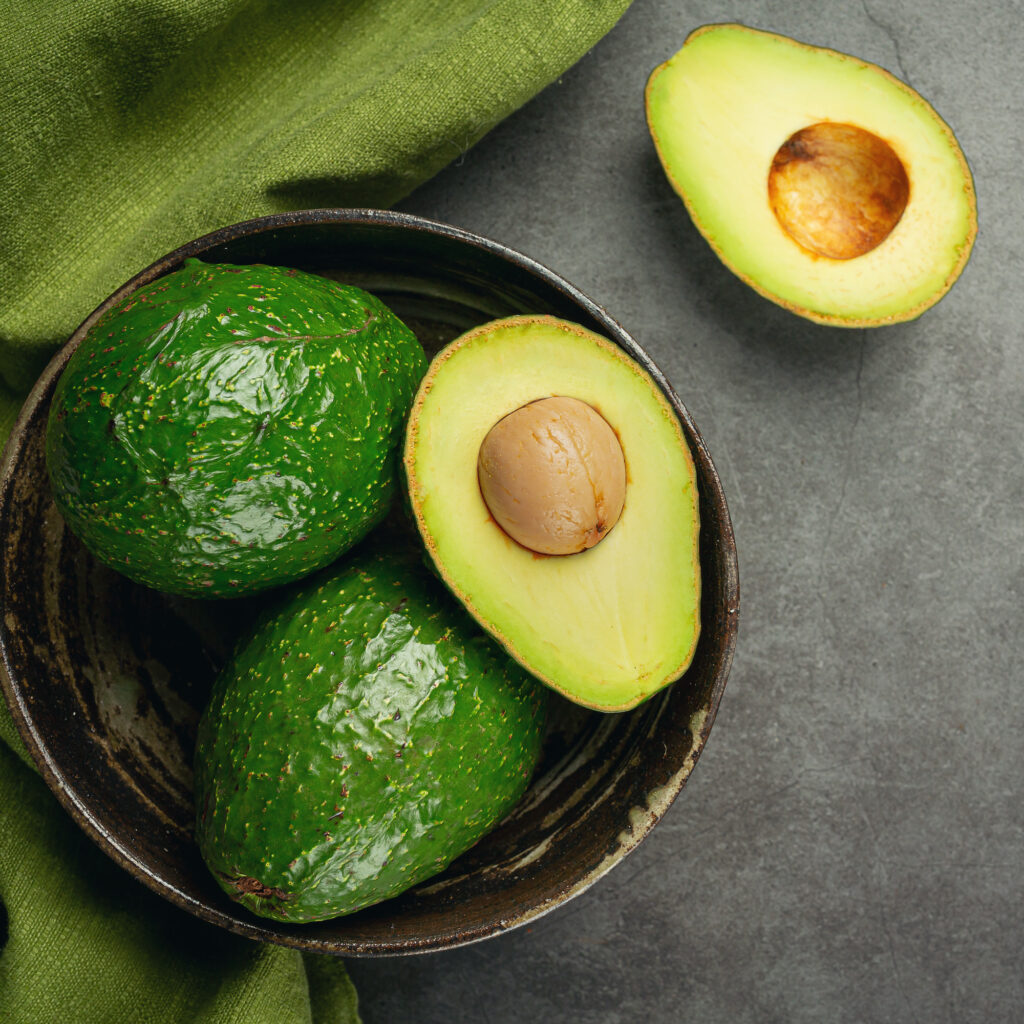 Avocado Products made from avocados Food nutrition concept.