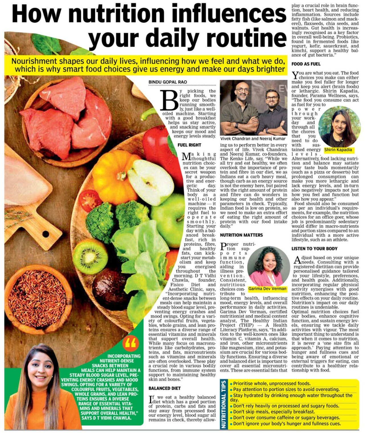 Nutrition & Daily Routine - Bindu Gopal Rao, Freelance Writer ...