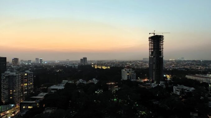 The view from the 18th floor at Ssaffron, Shangri La Bengaluru
