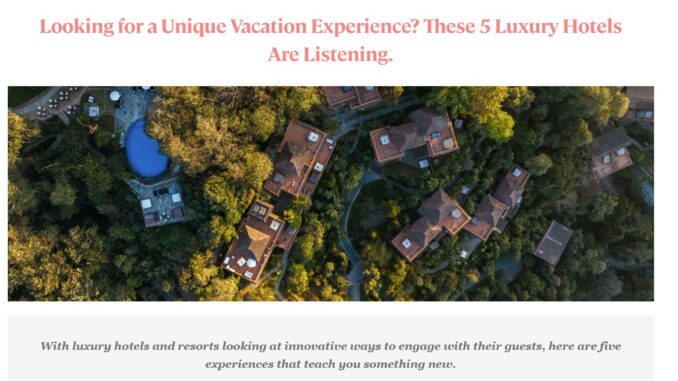 Experiential Holidays