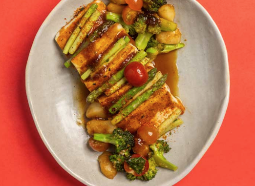 Tofu and Asparagus Steak