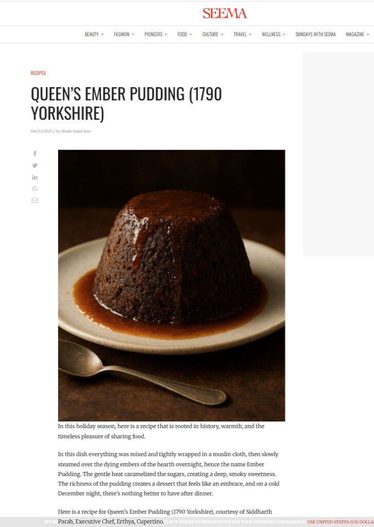 Queen’s Ember Pudding (1790 Yorkshire)