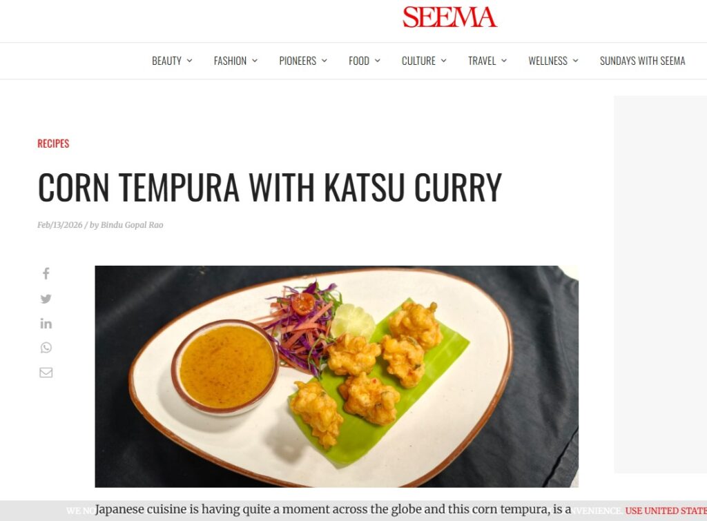 Corn tempura with Katsu curry