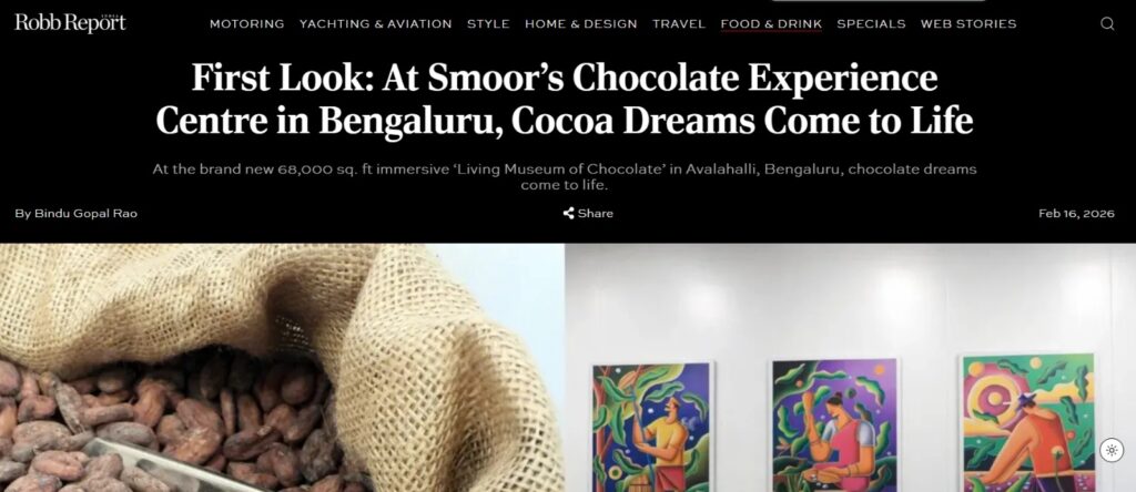 Smoor's Chocolate Experience Centre in Bengaluru